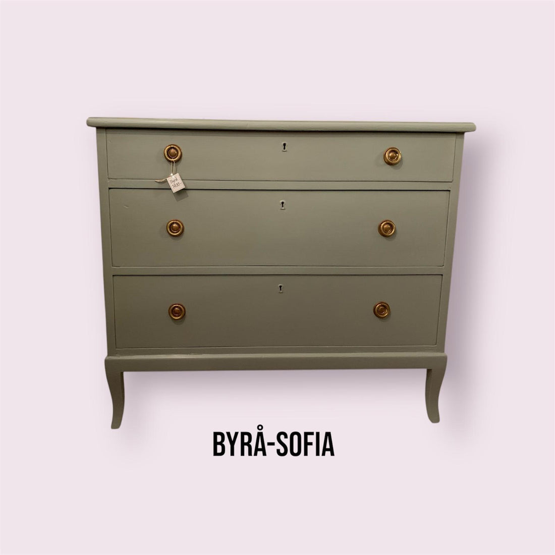 Byrå–Sofia – Vintage Green Chest of Drawers