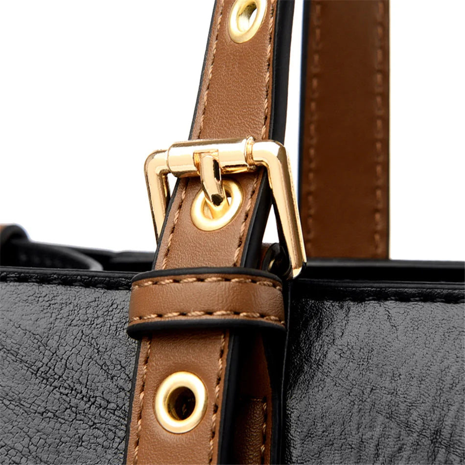 Vintage  Leather Ladies Tote Hand Bag