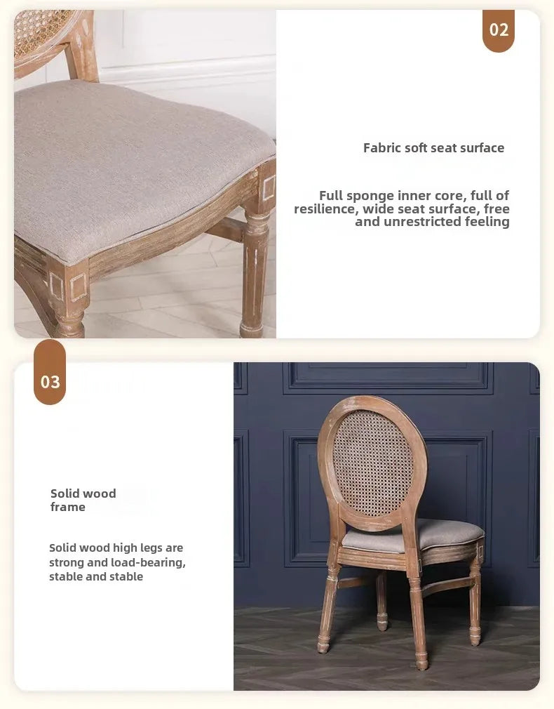 American Retro Solid Wood Round Dining Table