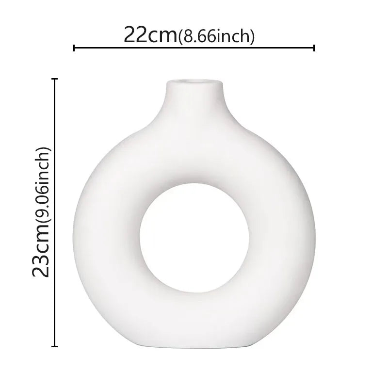 Minimalist Simple Vase Donut Shape Single Flower