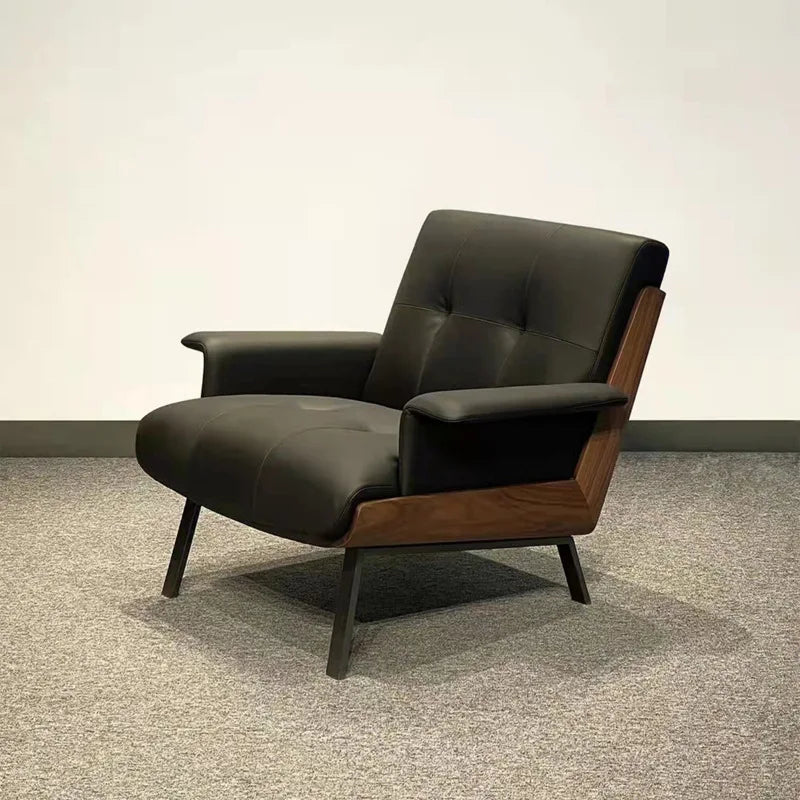 Single leather chair design high-grade backrest
