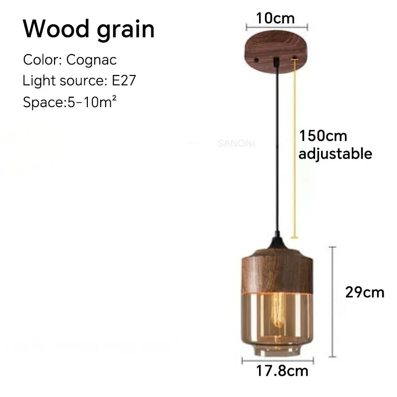 Wooden LED Pendant Lights Fixtures