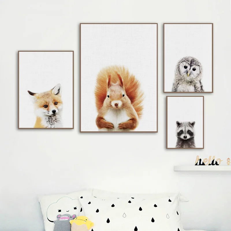 Baby Room Animal Wall Canvas Painting