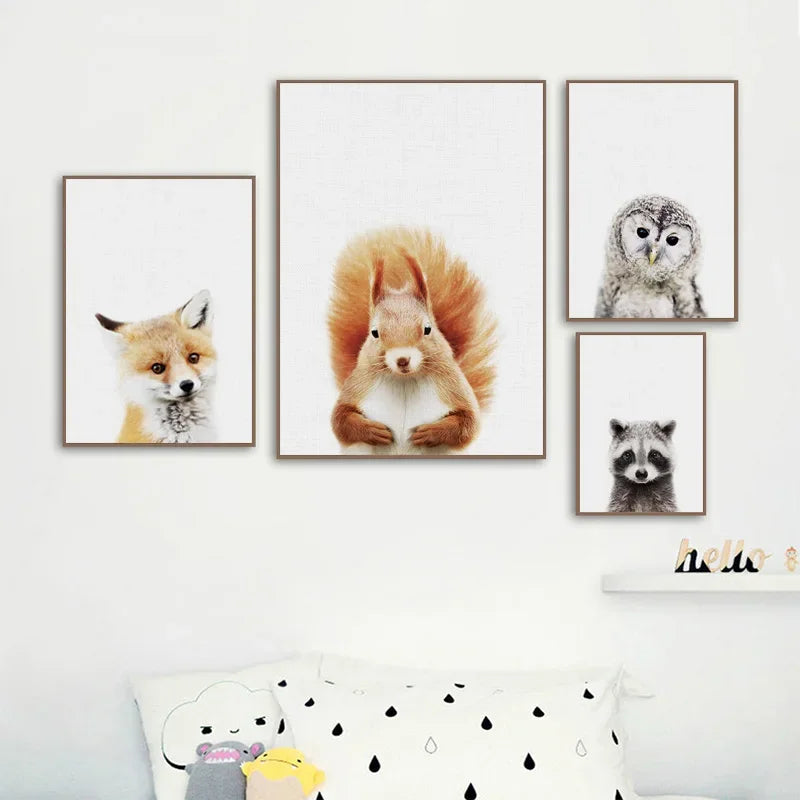 Baby Room Animal Wall Canvas Painting