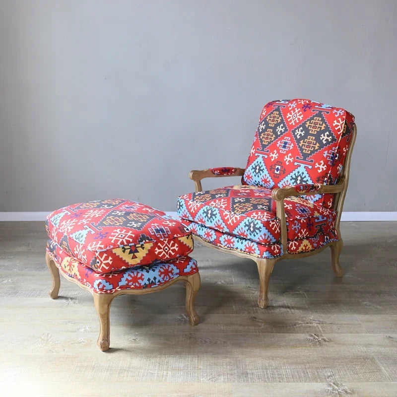 Single Solid Wood Small Sofa Recliner