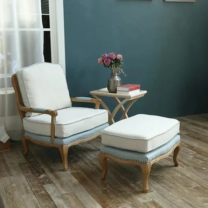 Single Solid Wood Small Sofa Recliner