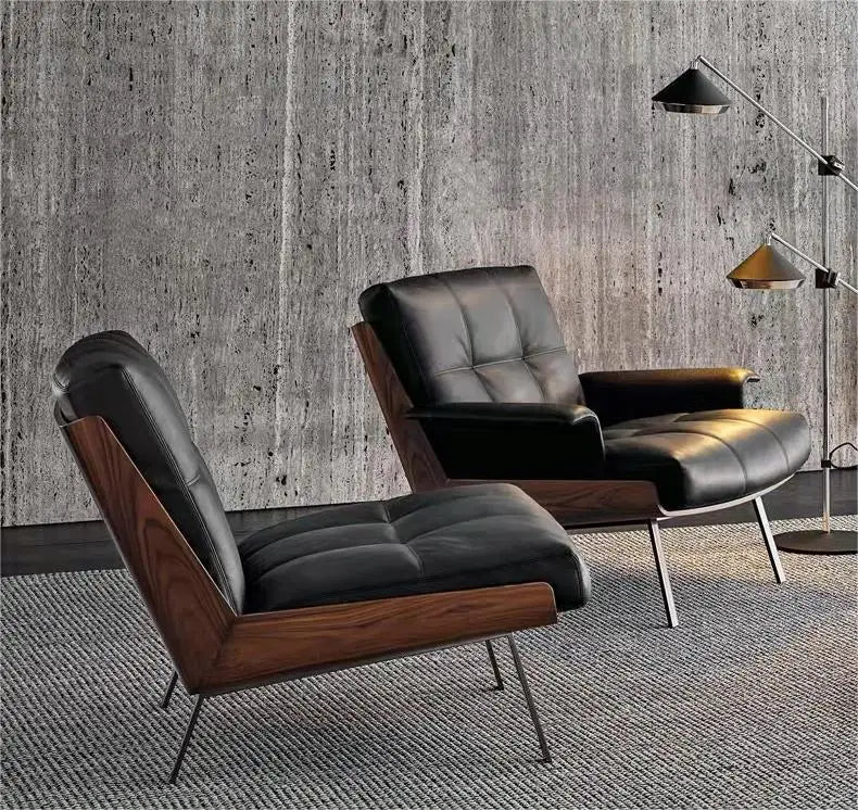 Single leather chair design high-grade backrest