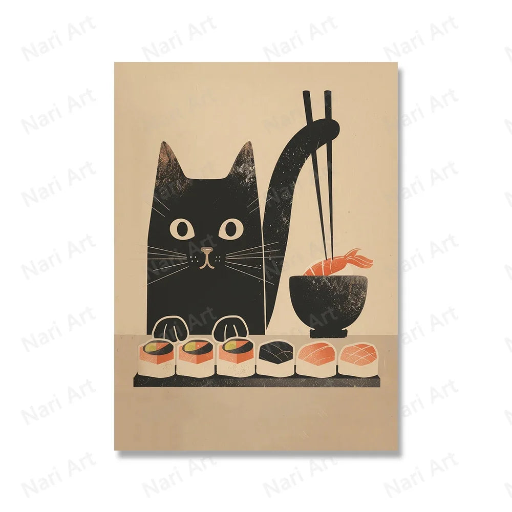 Black Cat Vintage Wall Art