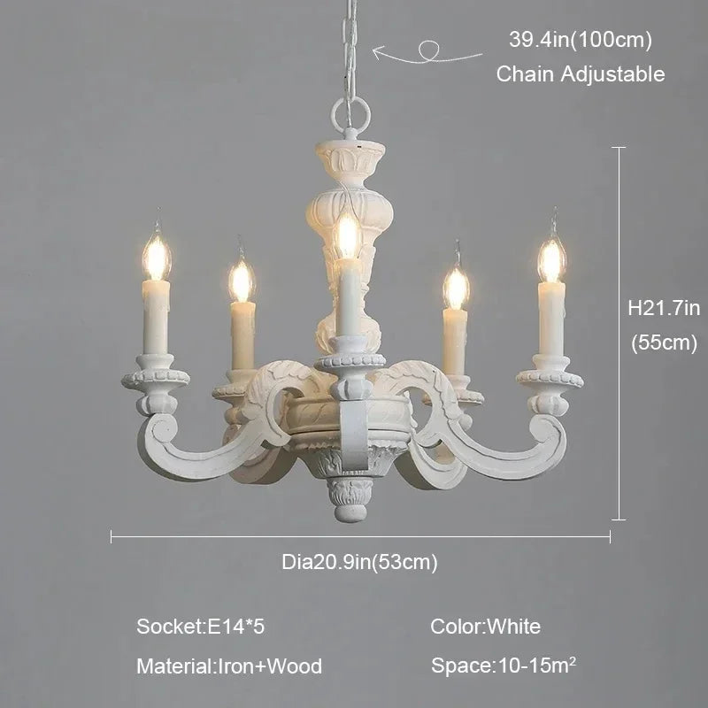 Roman Pillar Chandeliers Wooden Carved Hanging Lamp