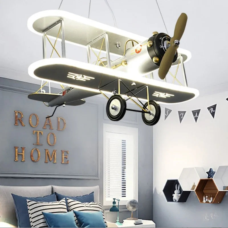 Hanging Plane Ceiling Lamp Children's Bedroom