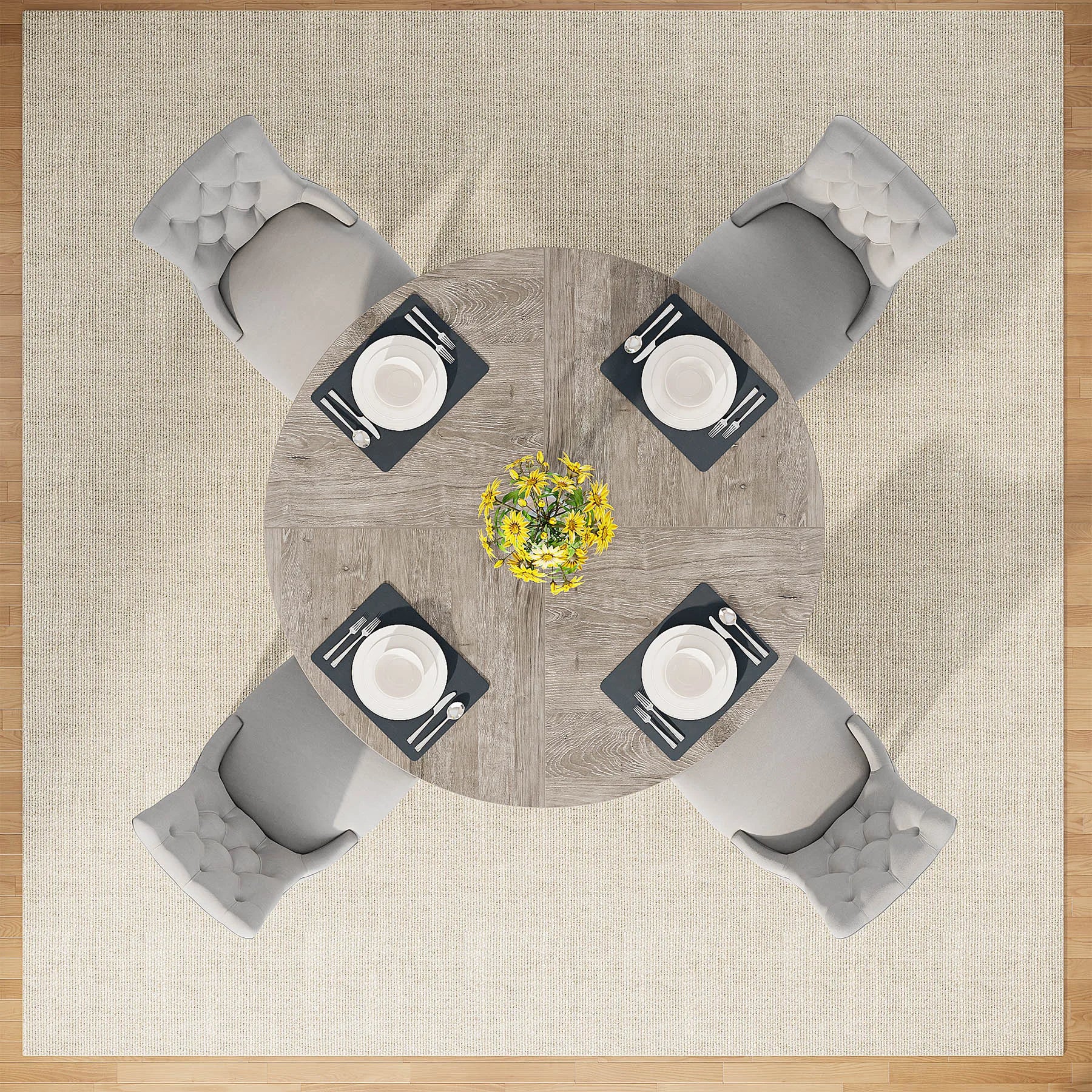 Round Dining Table for a Small  Kitchen Dinning and Dining Room