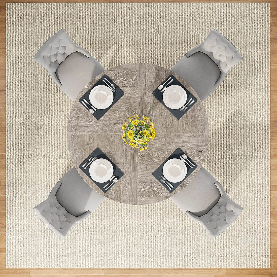 Round Dining Table for a Small  Kitchen Dinning and Dining Room