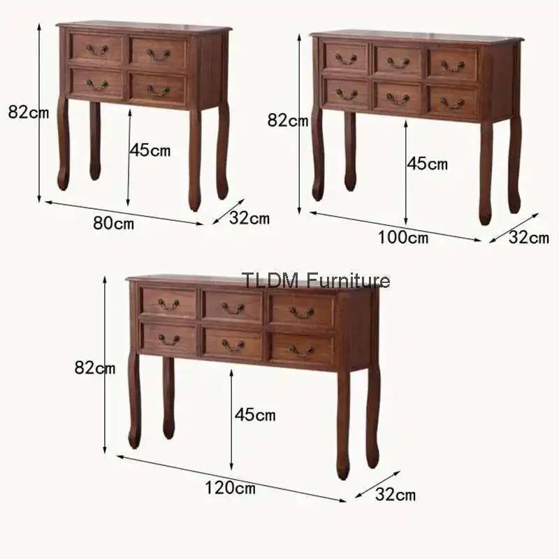 Retro Solid Wood Console Table