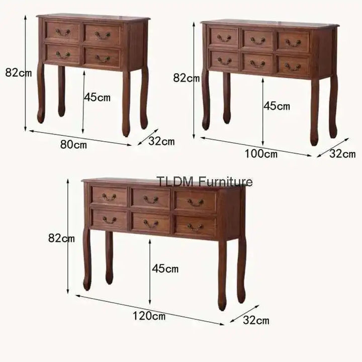 Retro Solid Wood Console Table