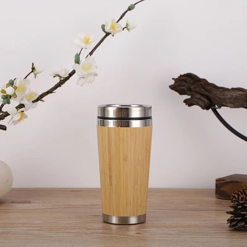 Personalized Bamboo Thermos Insulated Cup And Bottle
