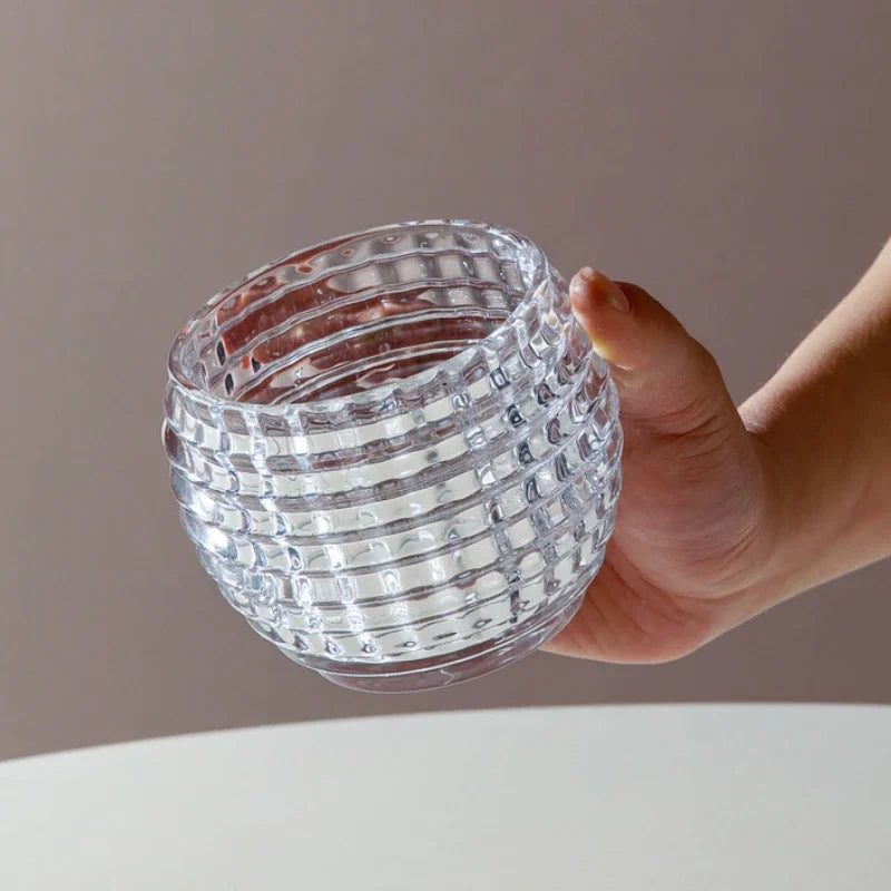 Modern Minimalist Crystal Small Vase Living Room Mini Transparent Glass Ball Flower Arrangement Hydroponic Desktop Decoration