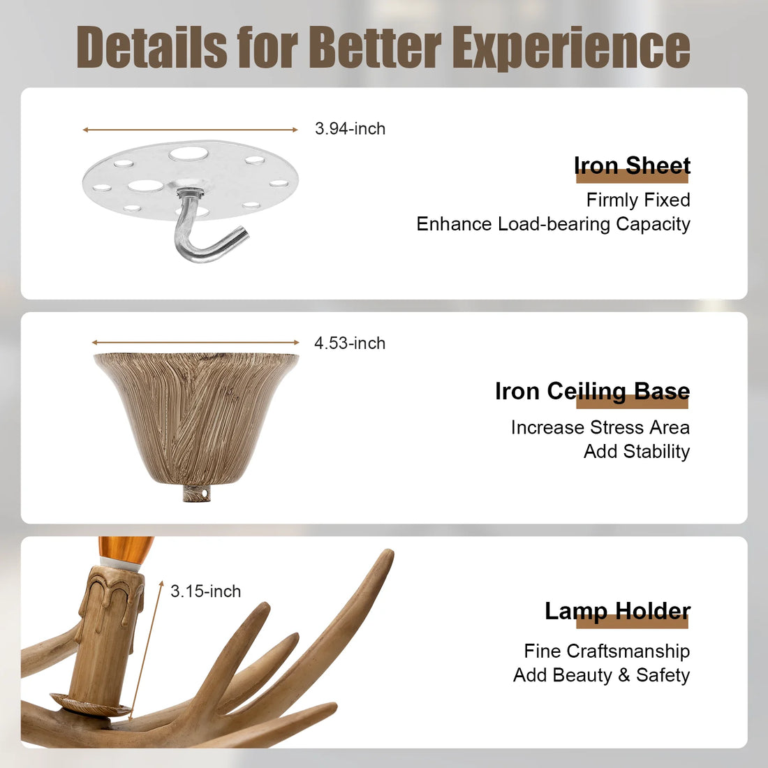 Vintage Antler LED Chandelier