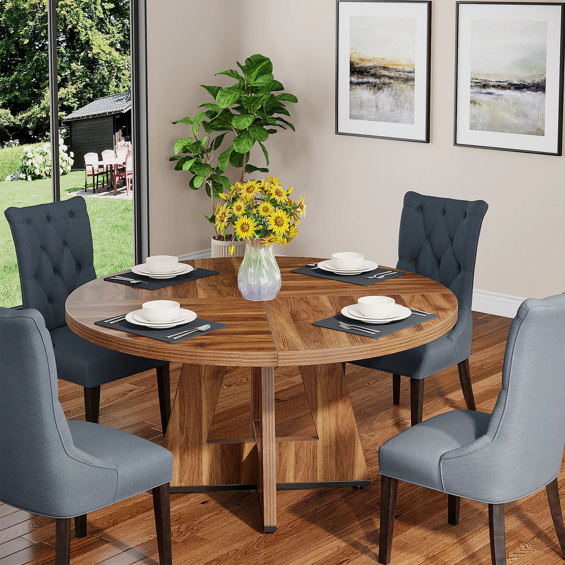 Round Dining Table for a Small  Kitchen Dinning and Dining Room