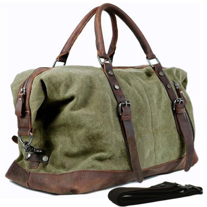 Vintage military Canvas Leather travel bag