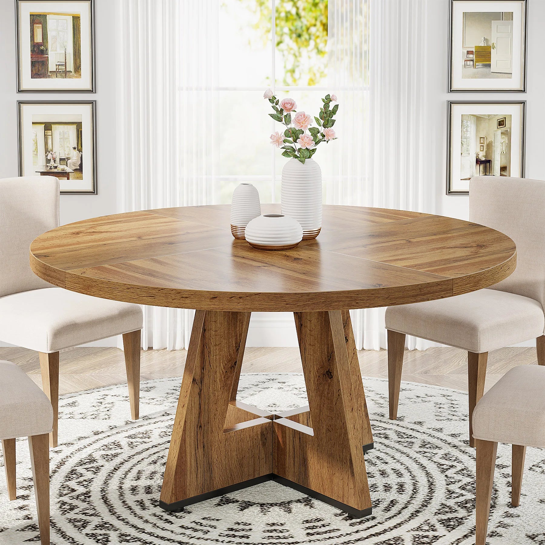 Round Dining Table for a Small  Kitchen Dinning and Dining Room