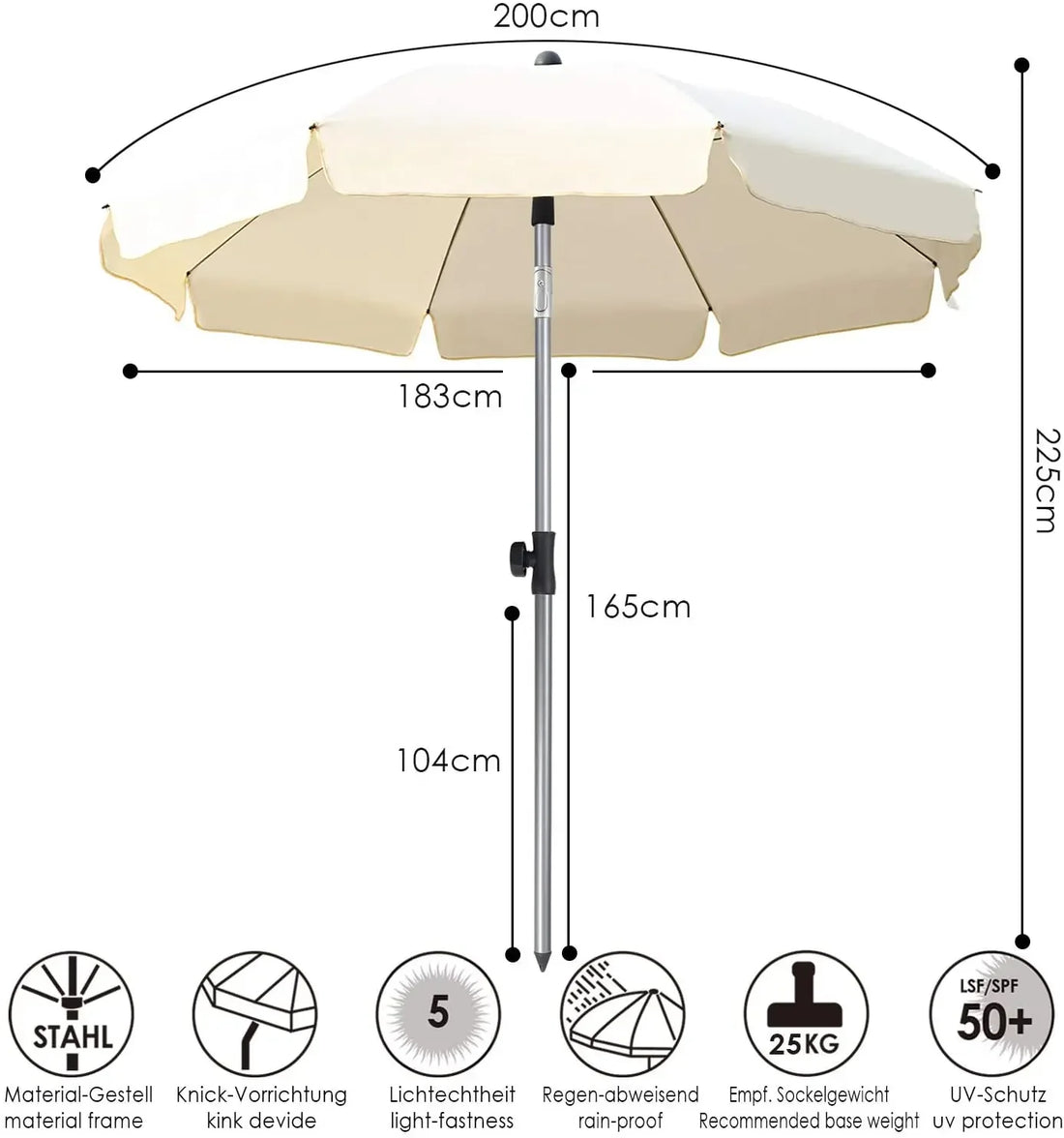 Parasol 200 Cm Round Parasols