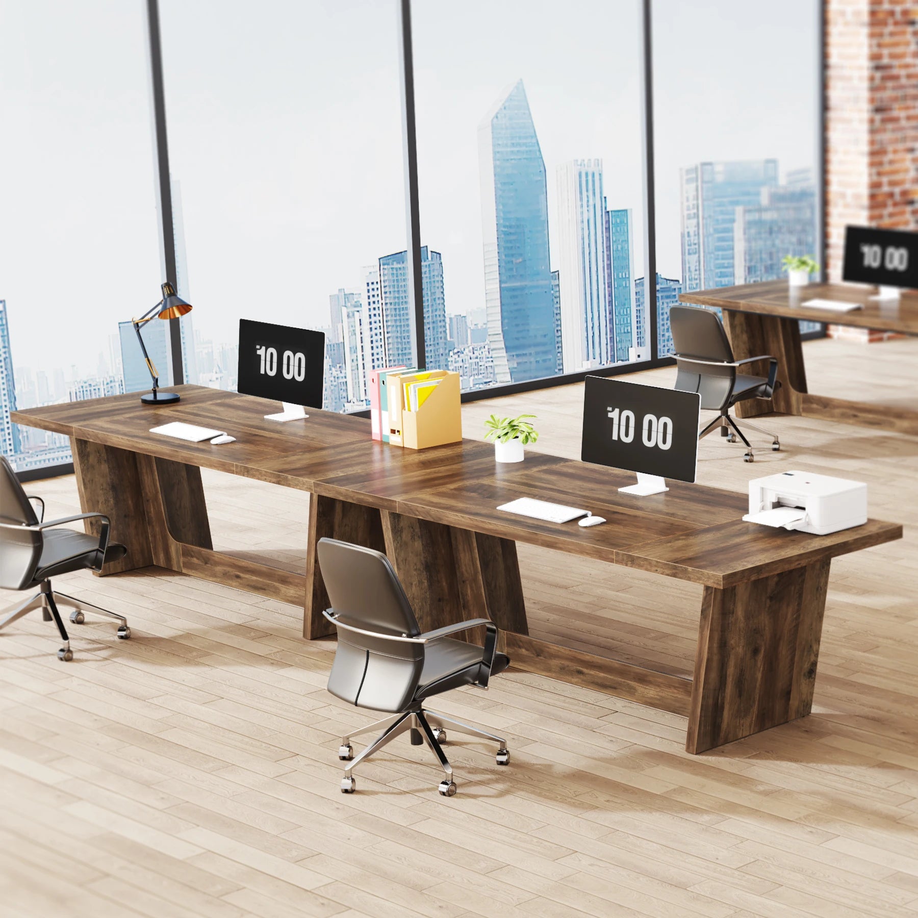 Executive Computer Desk: Large Home Office  Workstation