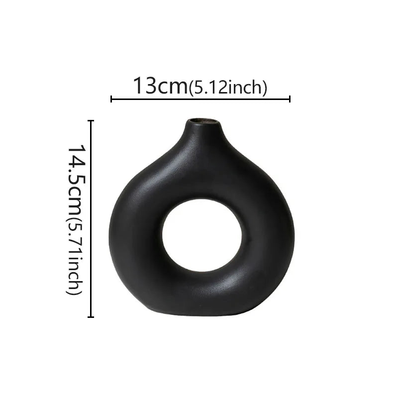 Minimalist Simple Vase Donut Shape Single Flower
