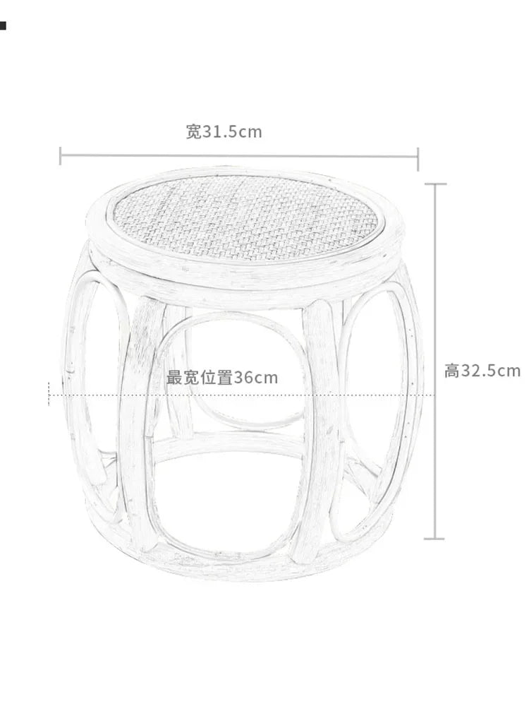 Rattan Woven Mobile  Stool Mobile  Furniture