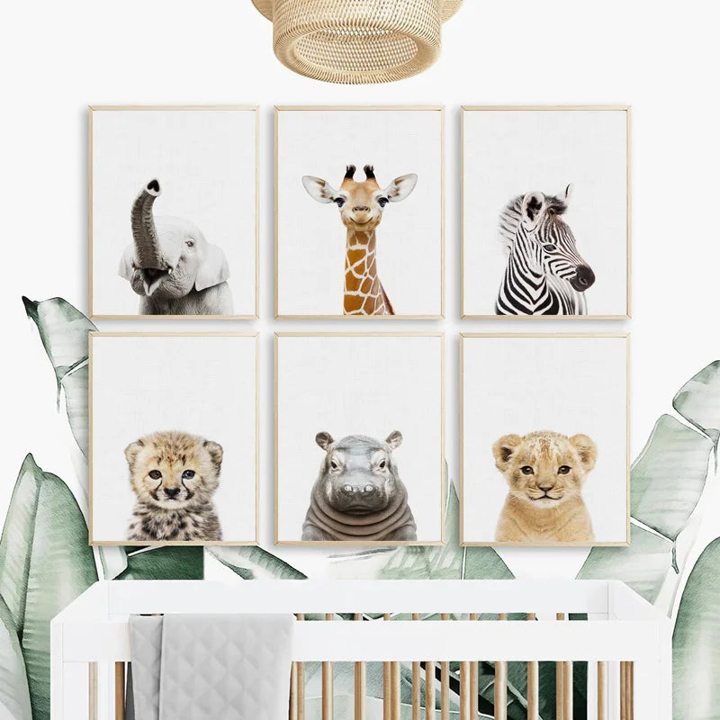 Baby Room Animal Wall Canvas Painting