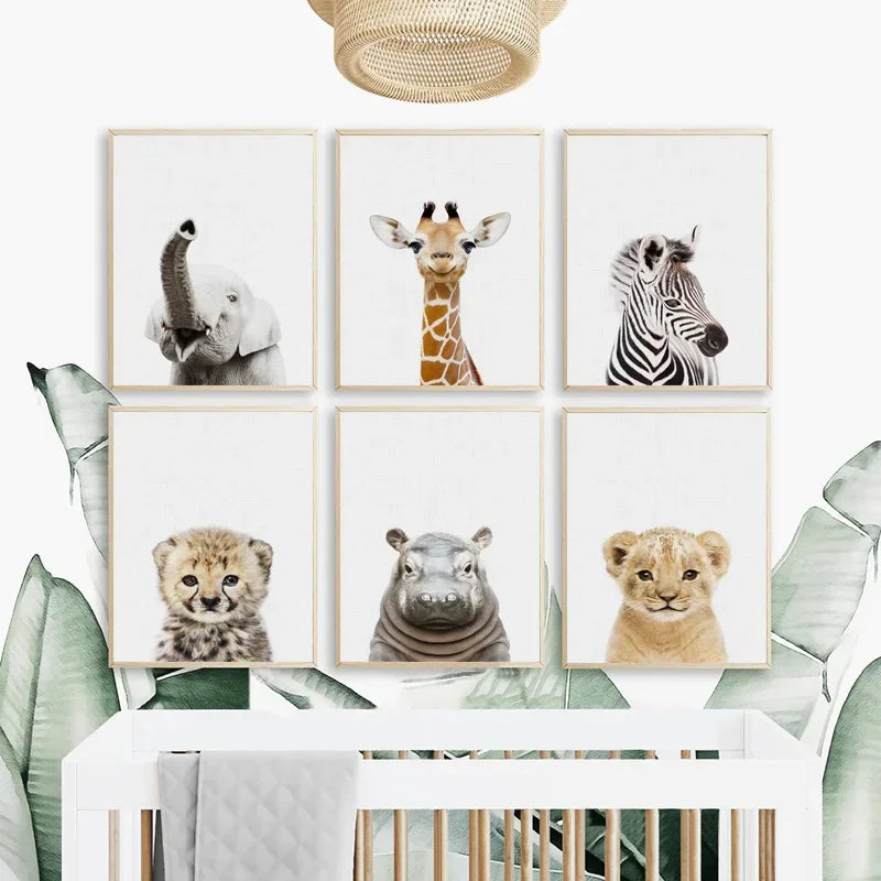 Baby Room Animal Wall Canvas Painting