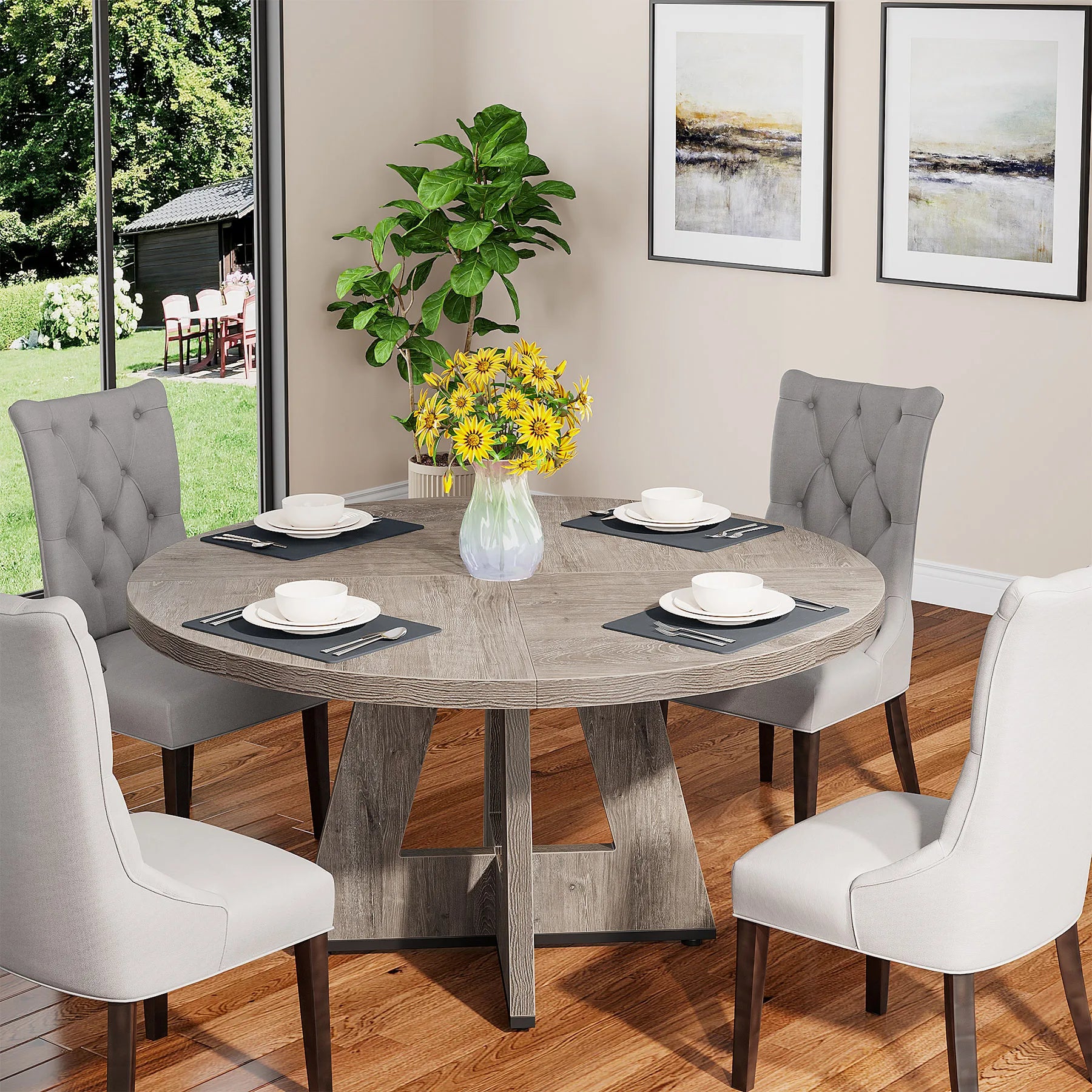 Round Dining Table for a Small  Kitchen Dinning and Dining Room