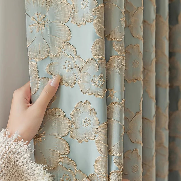 Luxury  Embroidery Flower Curtains