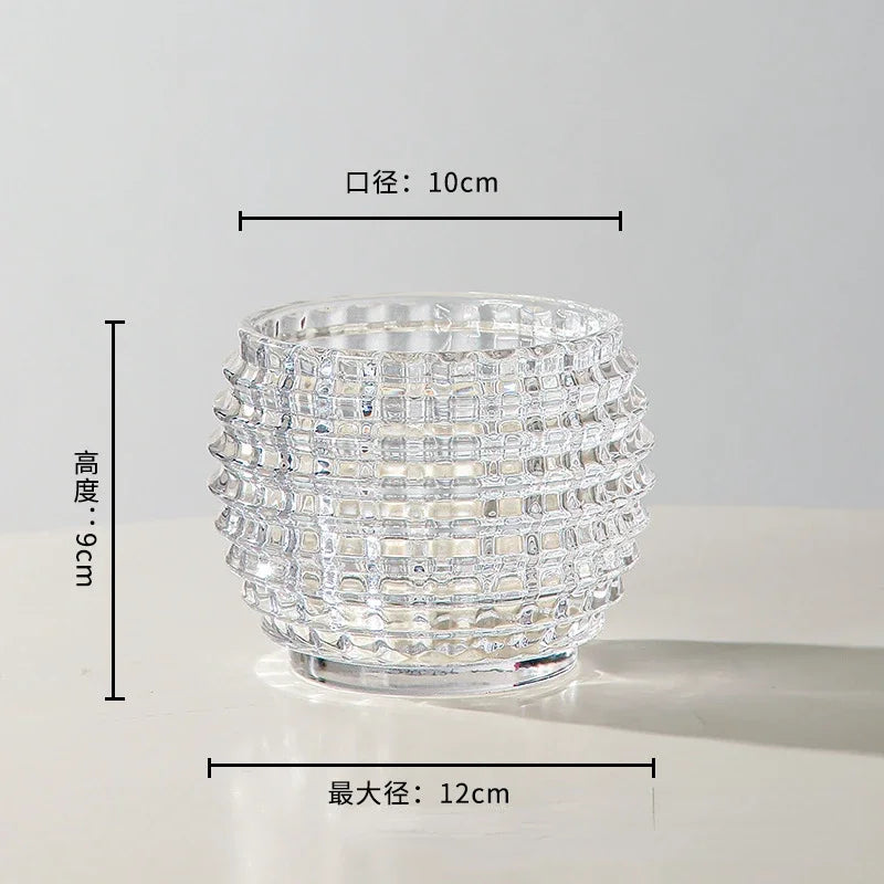 Modern Minimalist Crystal Small Vase Living Room Mini Transparent Glass Ball Flower Arrangement Hydroponic Desktop Decoration