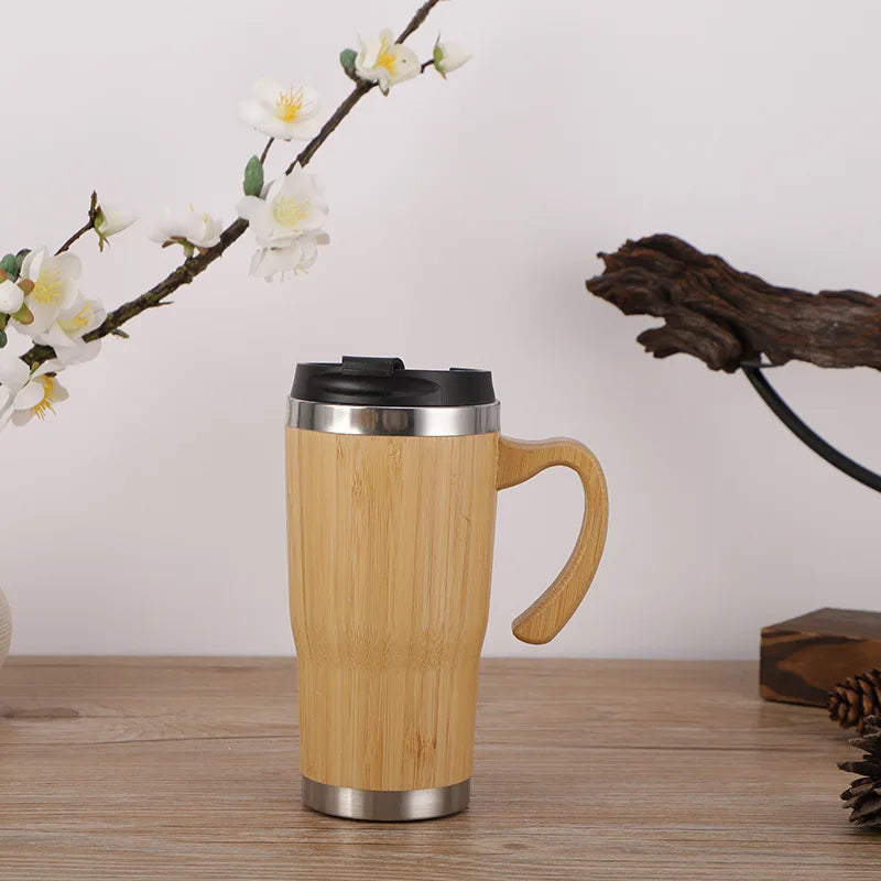 Personalized Bamboo Thermos Insulated Cup And Bottle