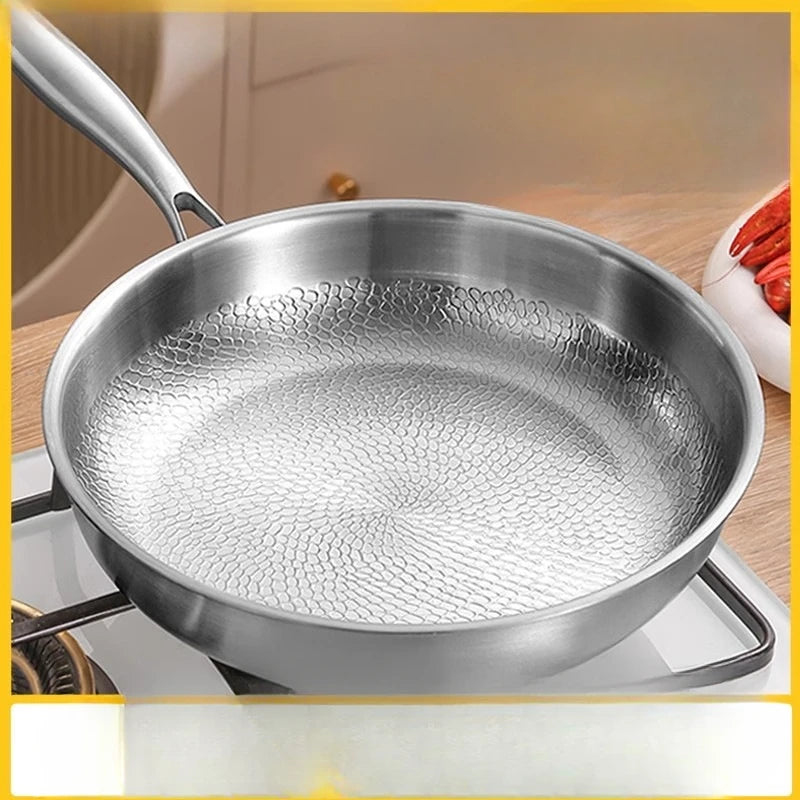 High-end titanium pan, household uncoated steak frying