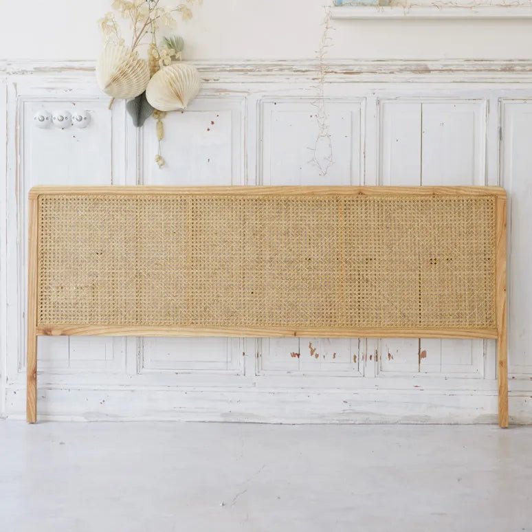 Vintage Rattan Headboard with Cane Webbing Bedroom Furniture