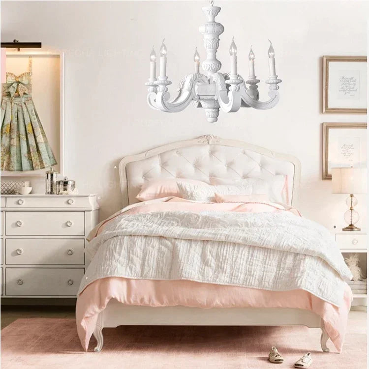 Roman Pillar Chandeliers Wooden Carved Hanging Lamp