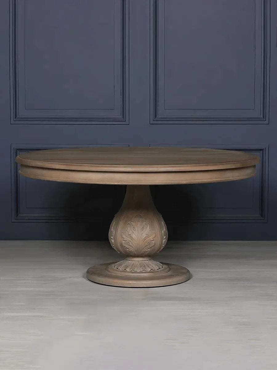 American Retro Solid Wood Round Dining Table