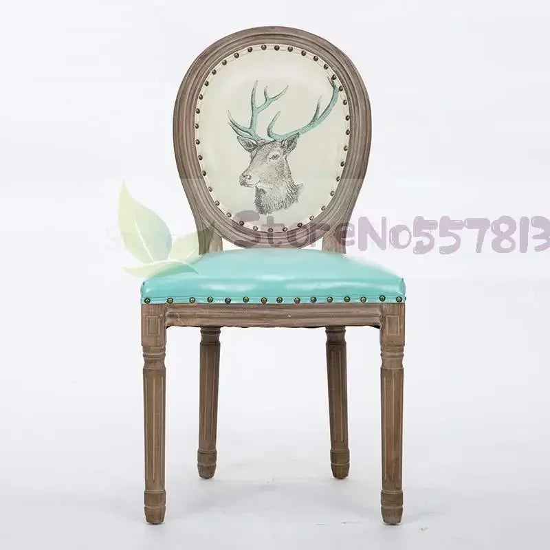 Retro Solid Wood Soft Chair - Simple Leather Seat, Dining Chair