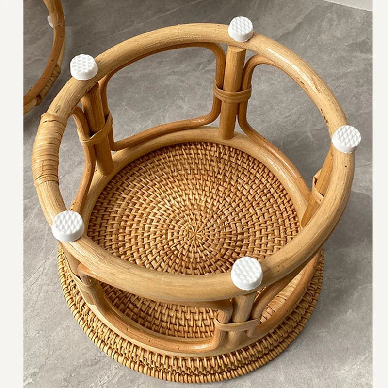 Creative Handmade Rattan Weaving Retro  Tea Table