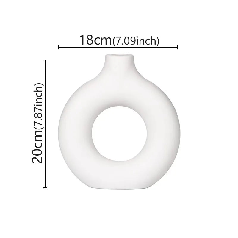Minimalist Simple Vase Donut Shape Single Flower