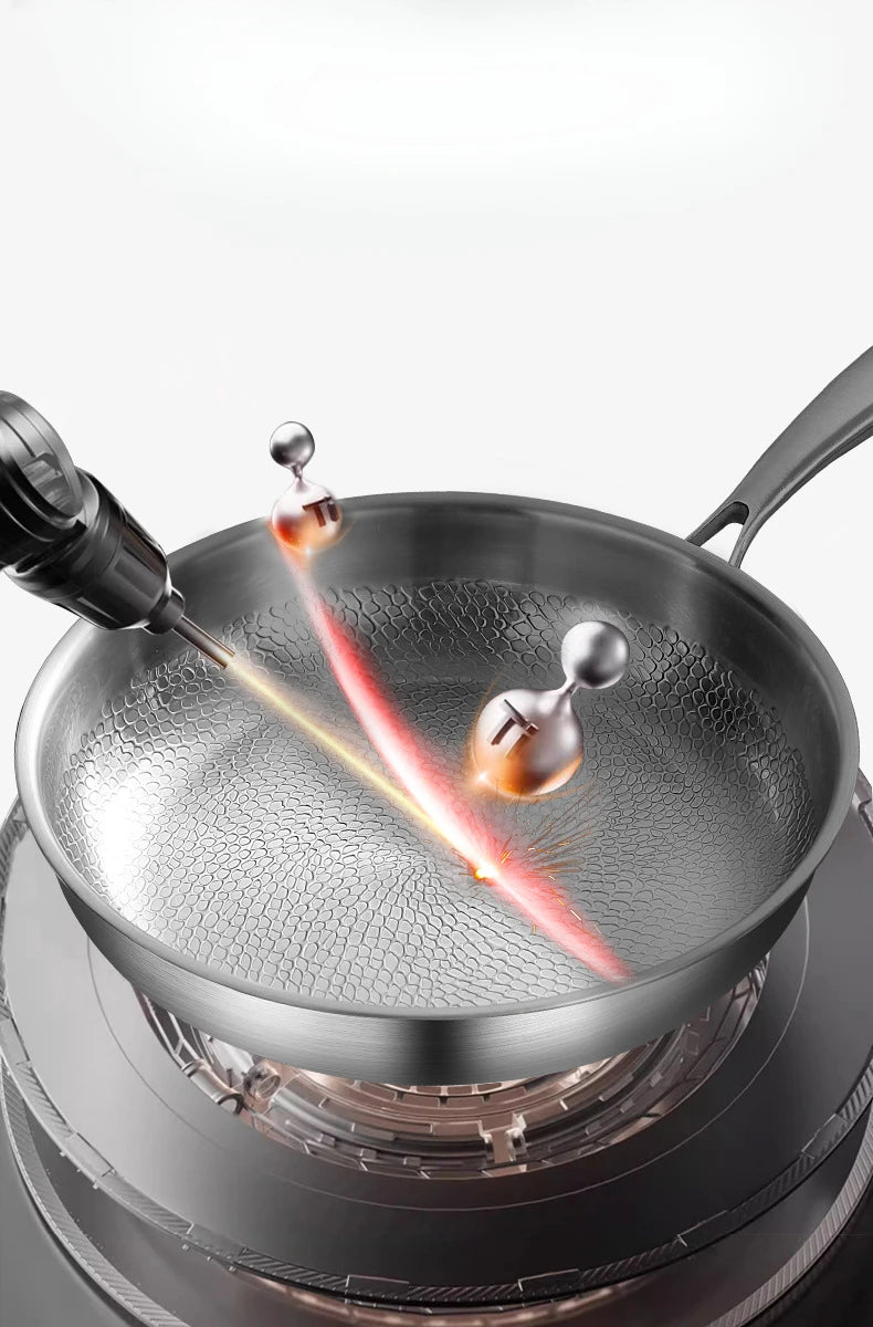 High-end titanium pan, household uncoated steak frying