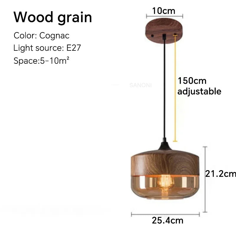Wooden LED Pendant Lights Fixtures