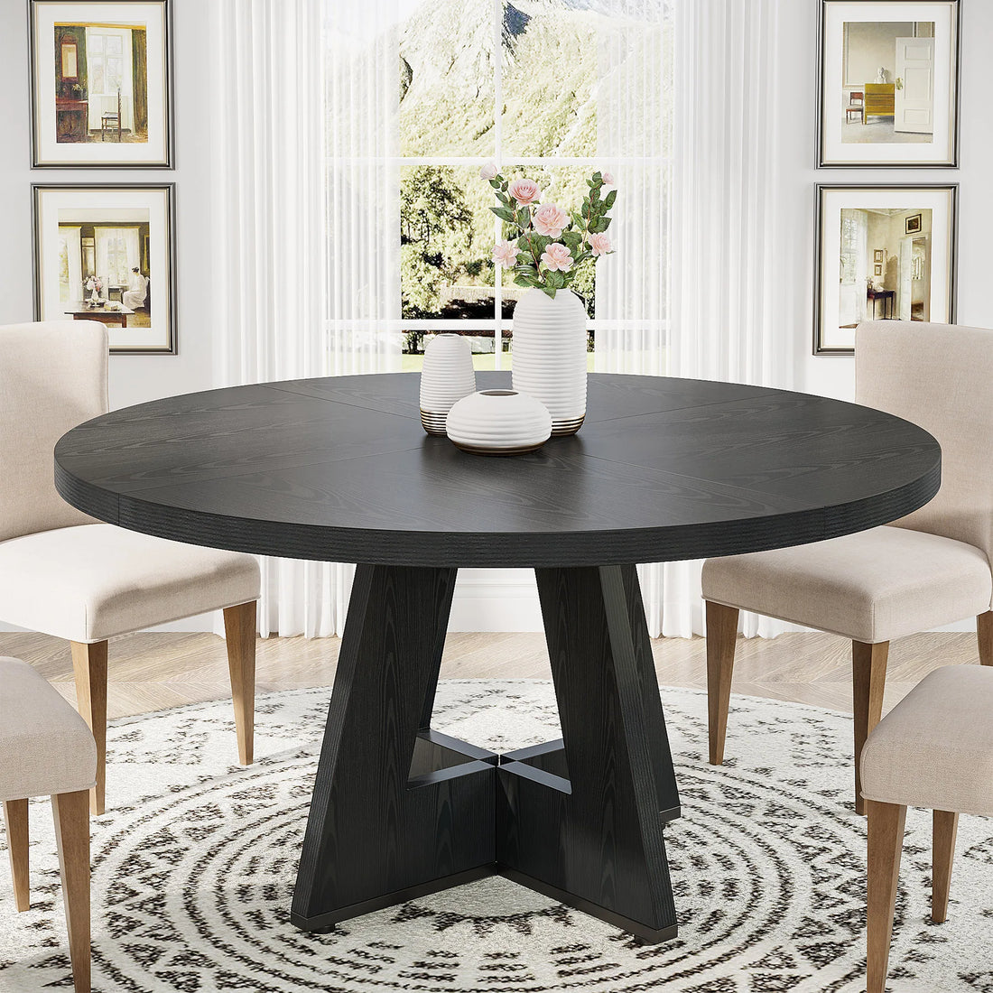 Round Dining Table for a Small  Kitchen Dinning and Dining Room