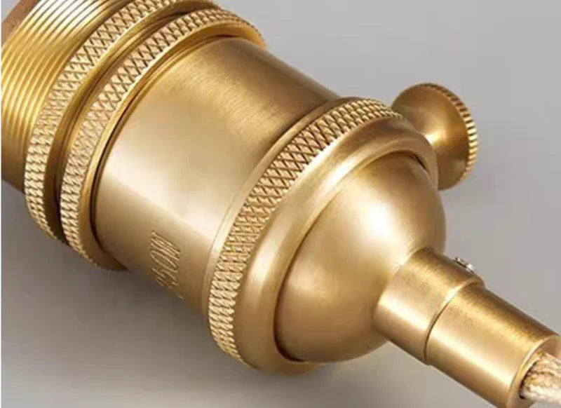 Green Glass LED Pendant Lights  Copper Knob Switch