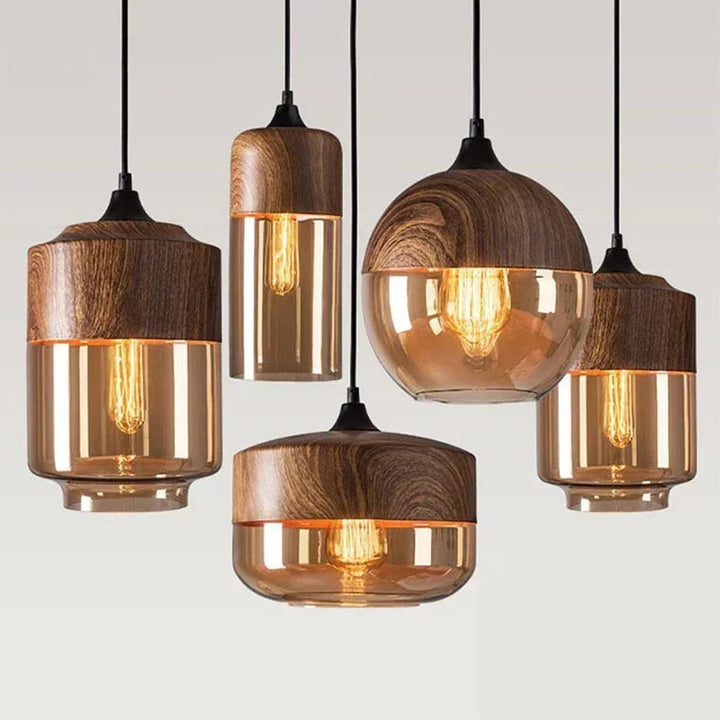Wooden LED Pendant Lights Fixtures
