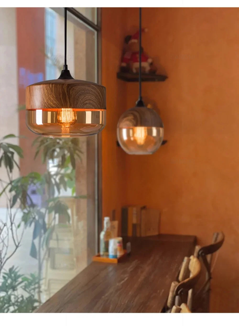 Wooden LED Pendant Lights Fixtures