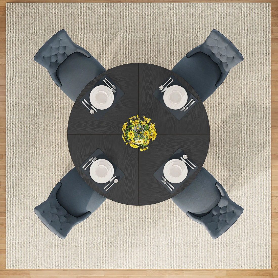 Round Dining Table for a Small  Kitchen Dinning and Dining Room