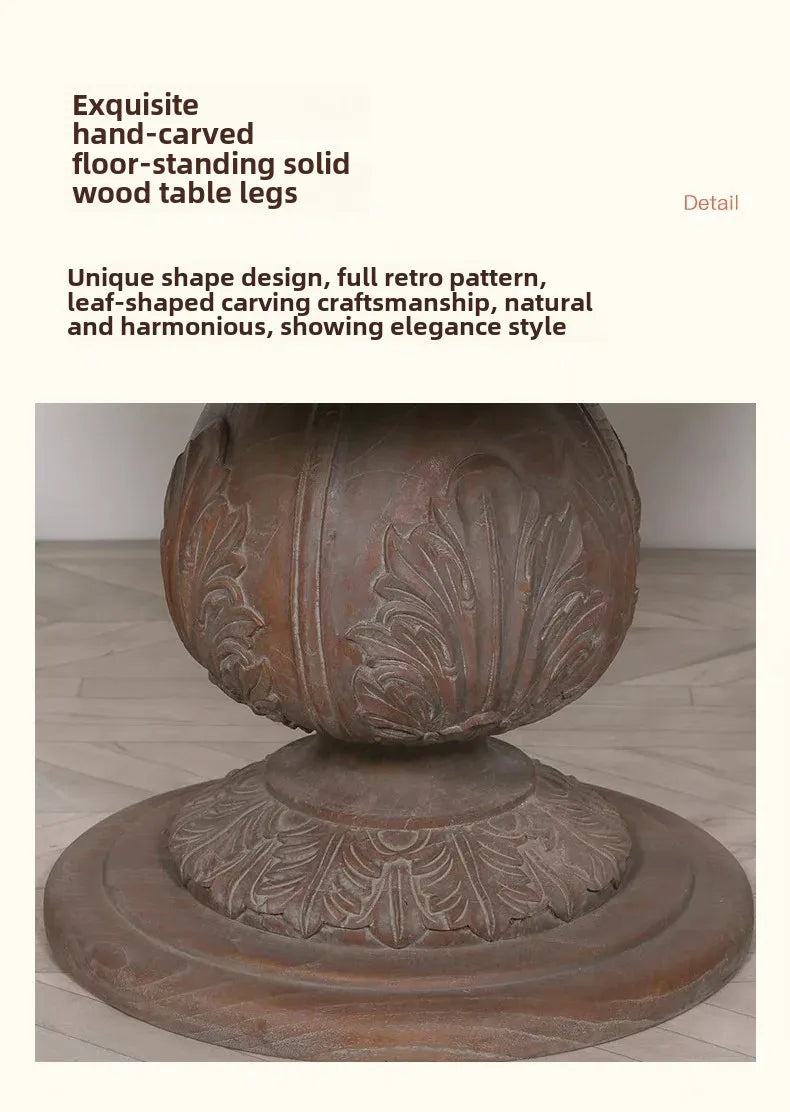 American Retro Solid Wood Round Dining Table