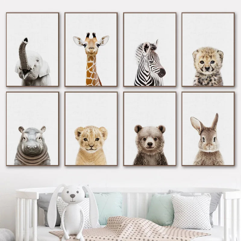 Baby Room Animal Wall Canvas Painting